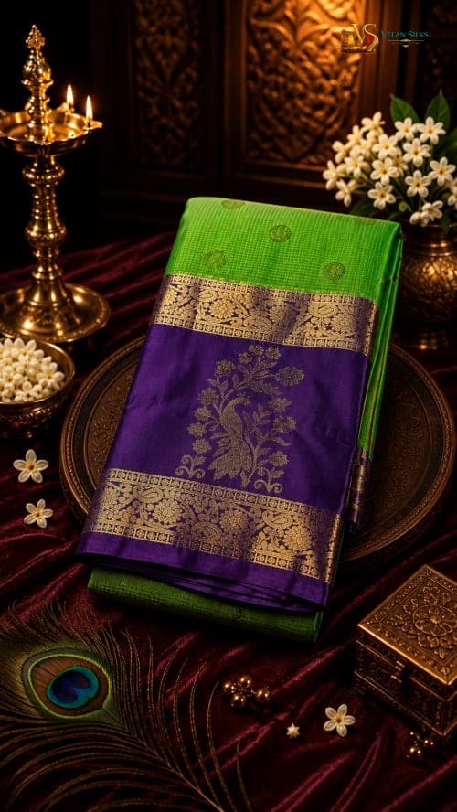 Maragatha Mayura Silk Saree