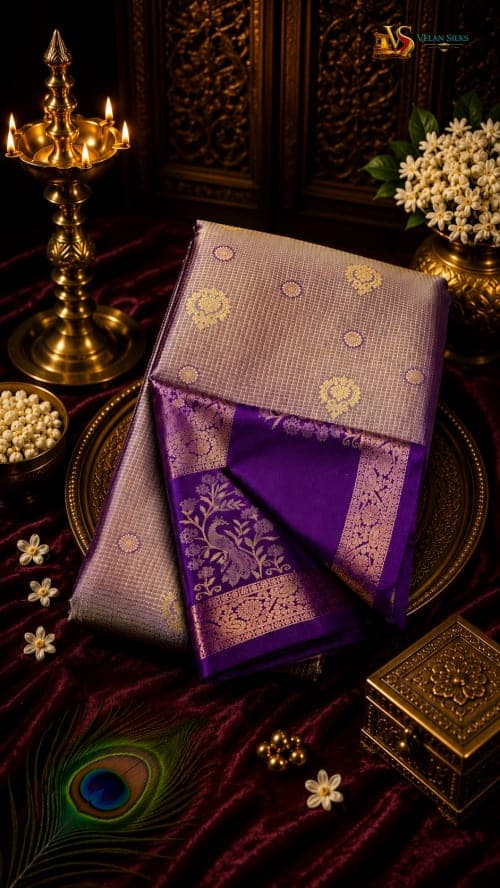 Amethyst Mayura Silk Saree